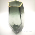 new design glass vase crafts with gold rim